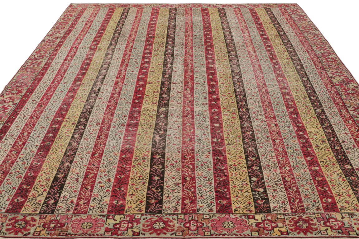 Antique Ghiordes Striped Rug