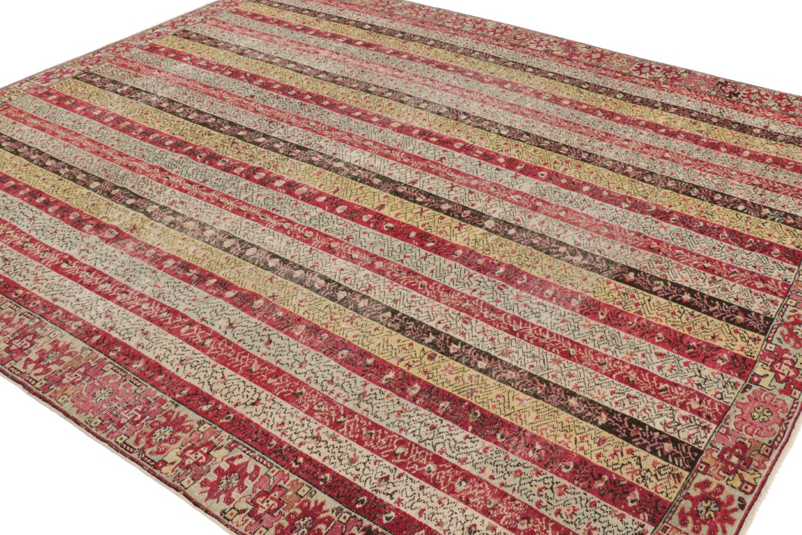 Antique Ghiordes Striped Rug