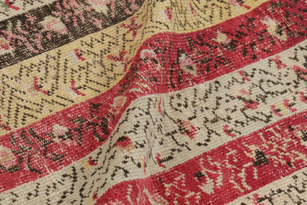 Antique Ghiordes Striped Rug