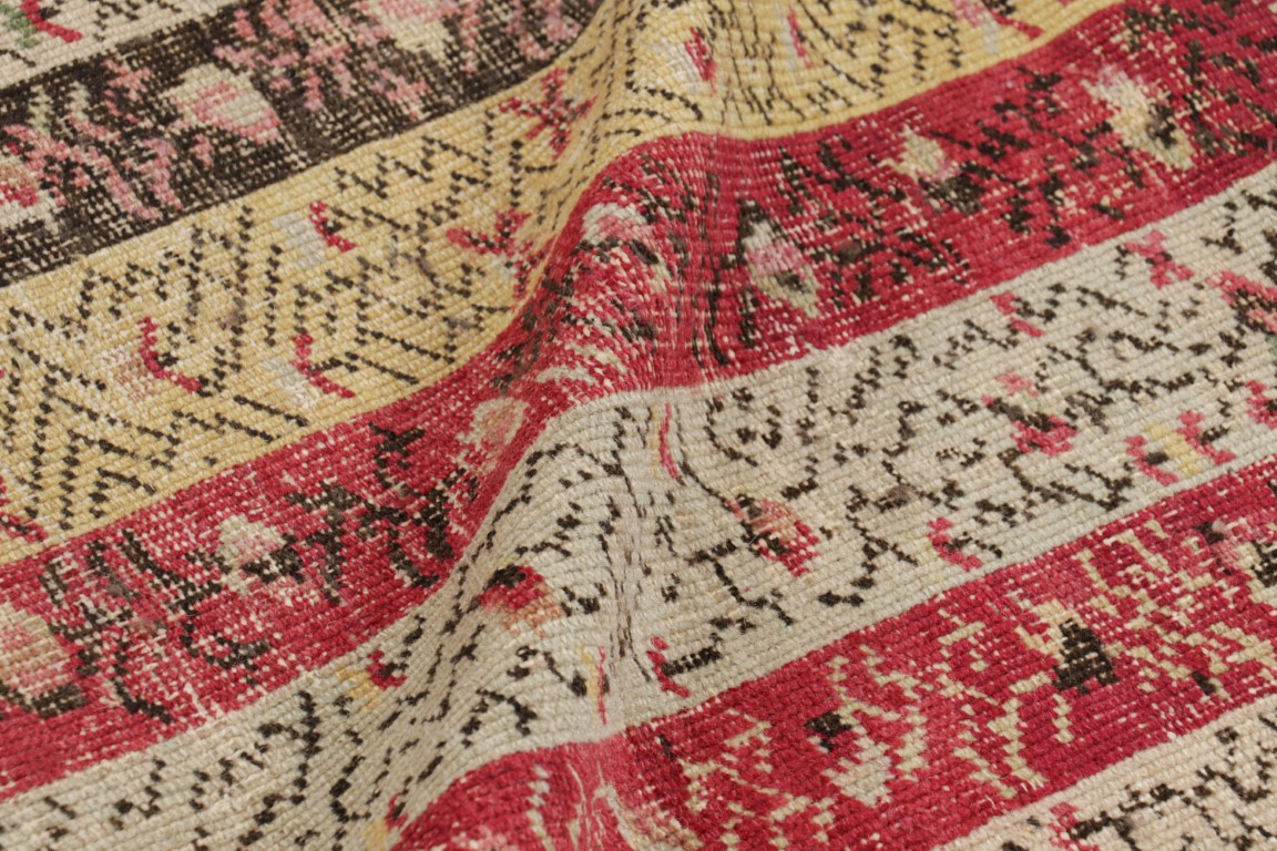 Antique Ghiordes Striped Rug