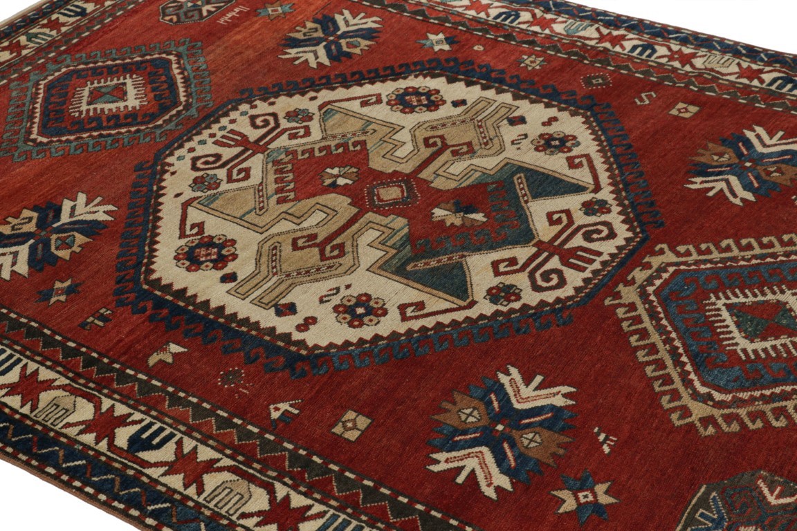 Antique Kazak Geometric Rug