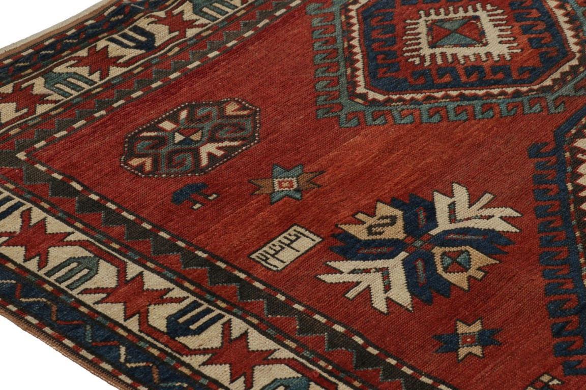 Antique Kazak Geometric Rug