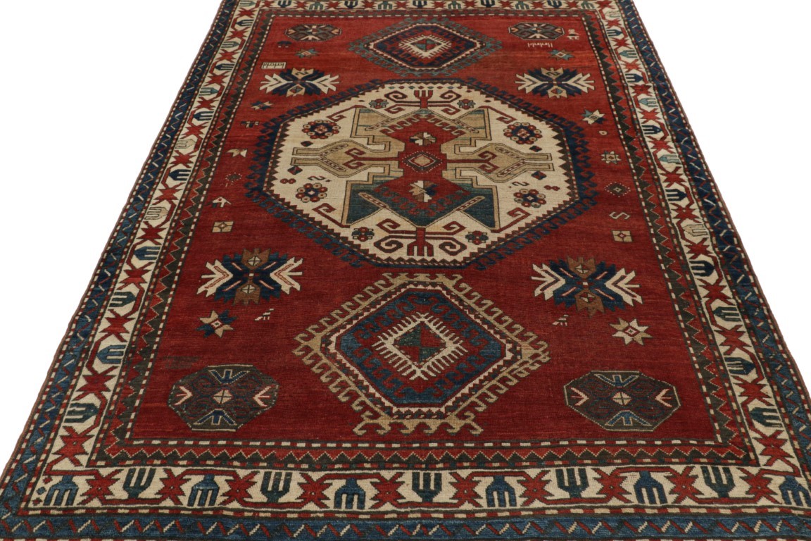 Antique Kazak Geometric Rug