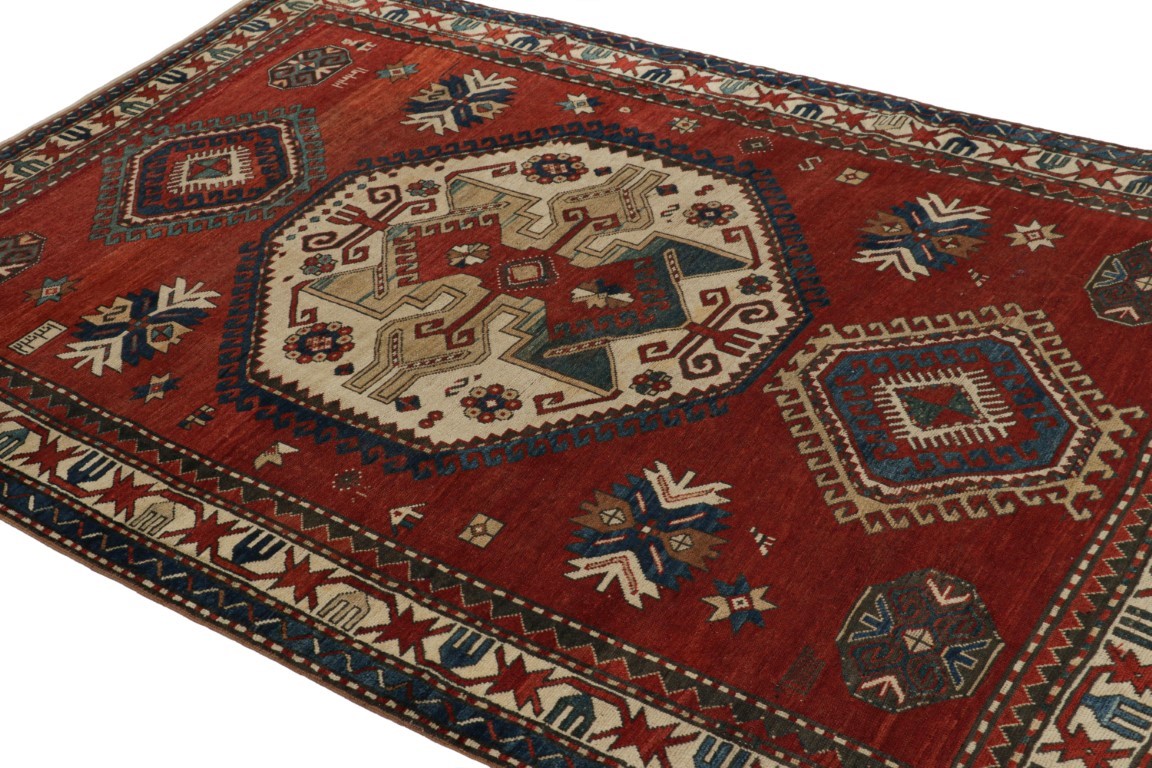 Antique Kazak Geometric Rug