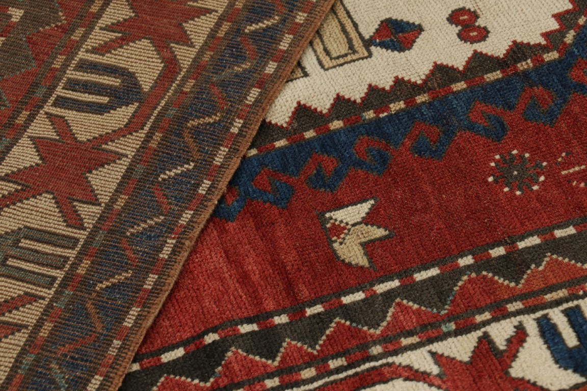 Antique Kazak Geometric Rug