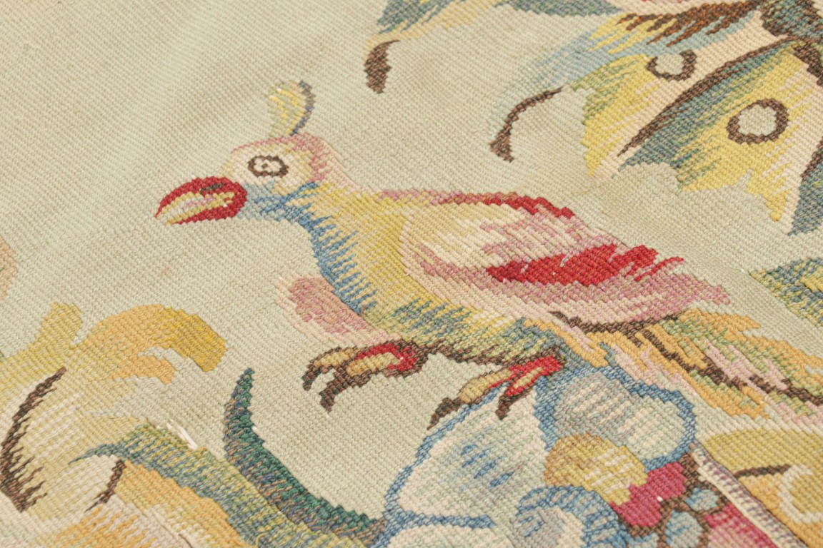 Antique Aubusson Floral Rug