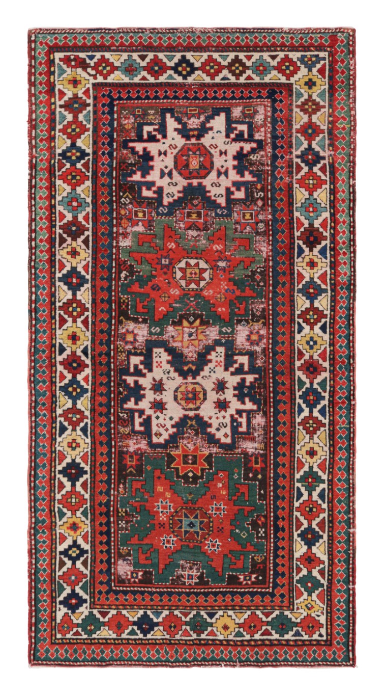 Antique Caucasian Medallion Rug