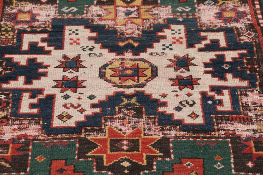 Antique Caucasian Medallion Rug