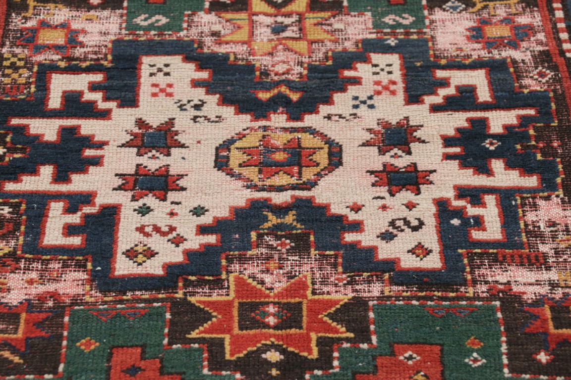 Antique Caucasian Medallion Rug
