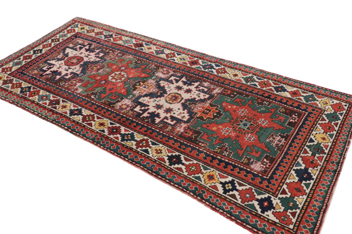 Antique Caucasian Medallion Rug