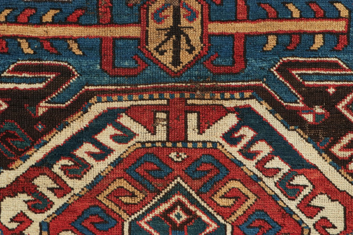 Antique Kazak Medallion Runner Rug