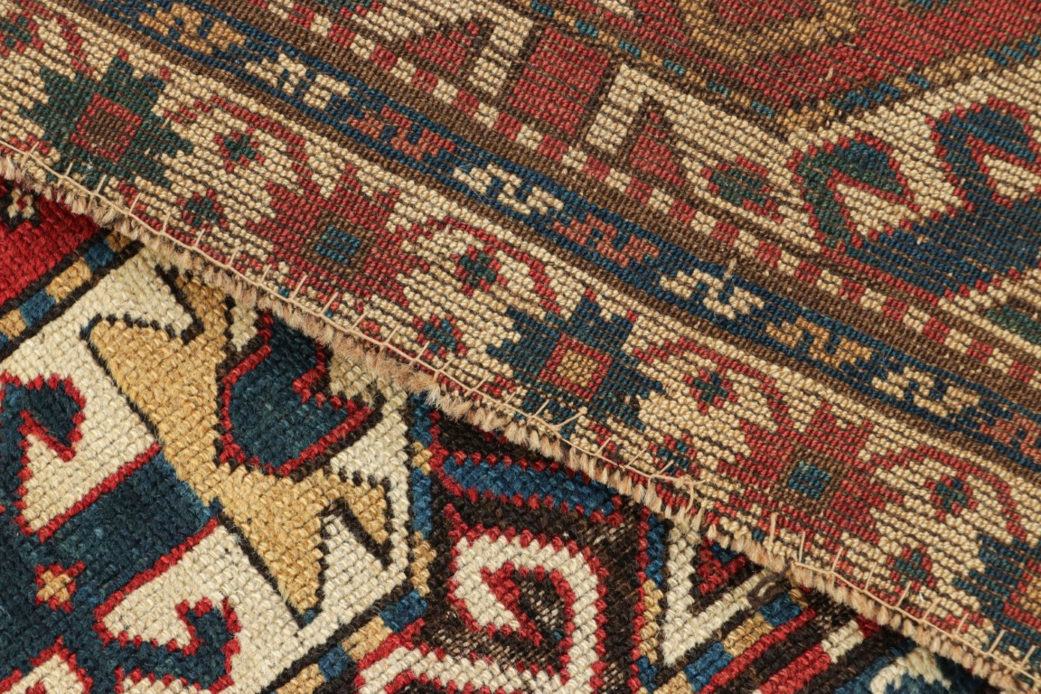 Antique Kazak Medallion Runner Rug
