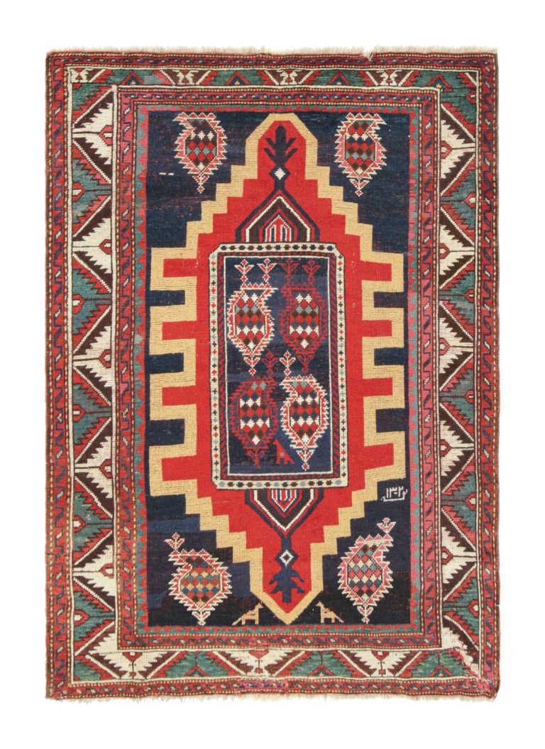 Antique Kazak Geometric Rug