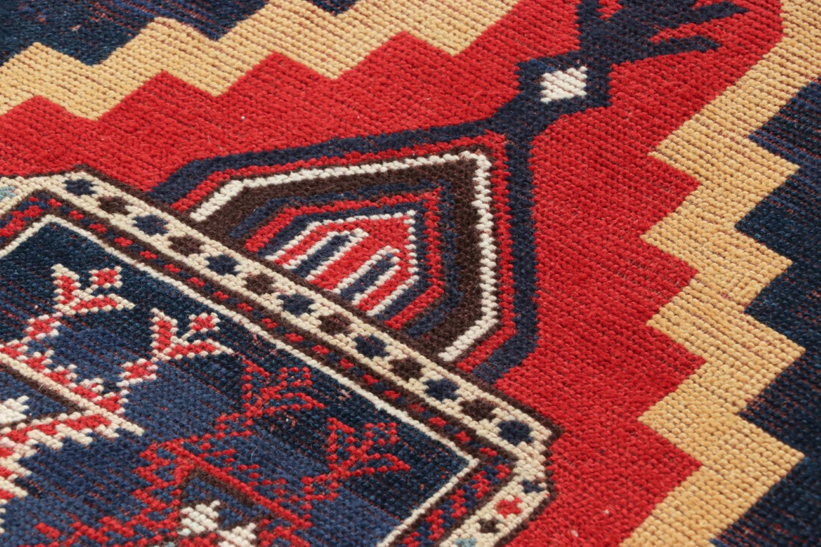 Antique Kazak Geometric Rug