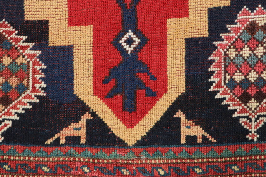 Antique Kazak Geometric Rug