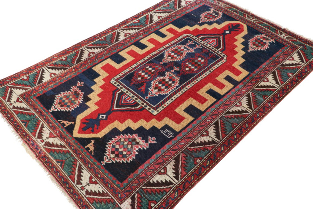 Antique Kazak Geometric Rug