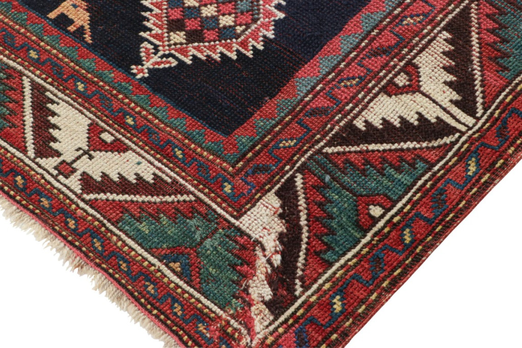 Antique Kazak Geometric Rug