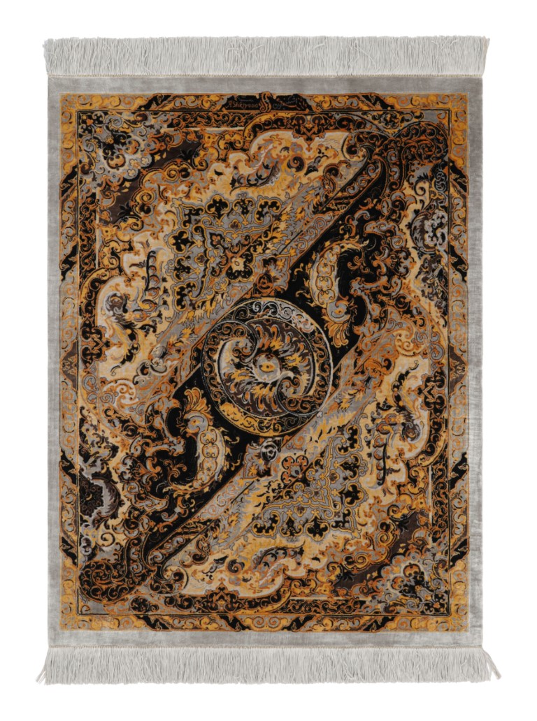 Modern “Love Bird” Medallion Rug
