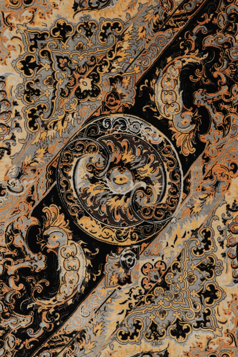 Modern “Love Bird” Medallion Rug