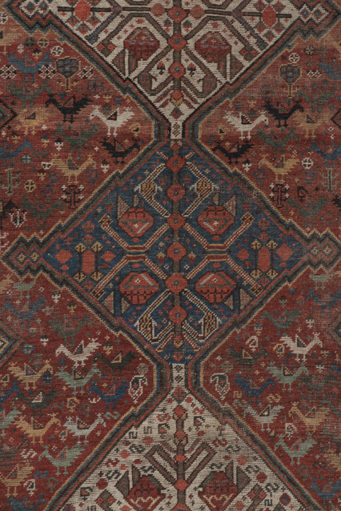 Antique Qashqai Geometric Rug