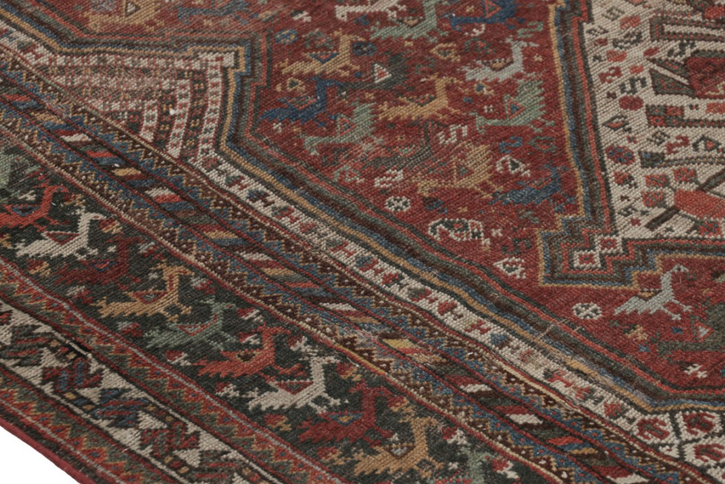 Antique Qashqai Geometric Rug