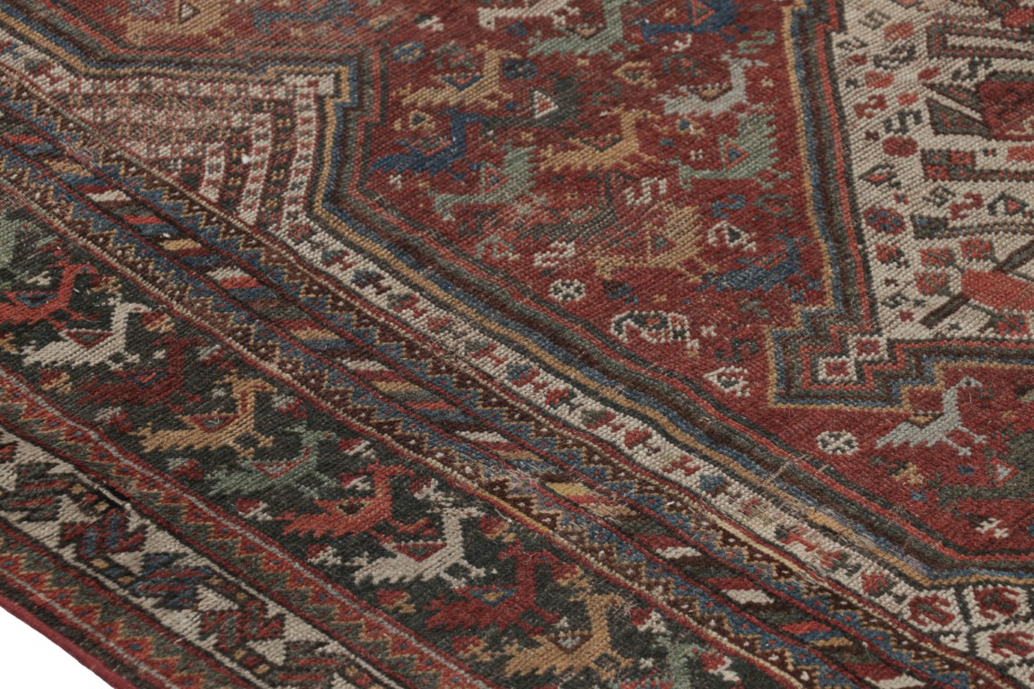 Antique Qashqai Geometric Rug