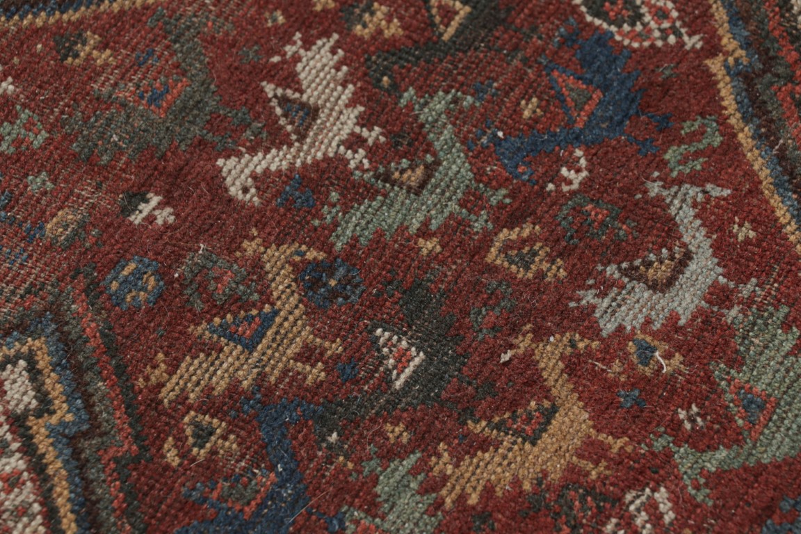 Antique Qashqai Geometric Rug