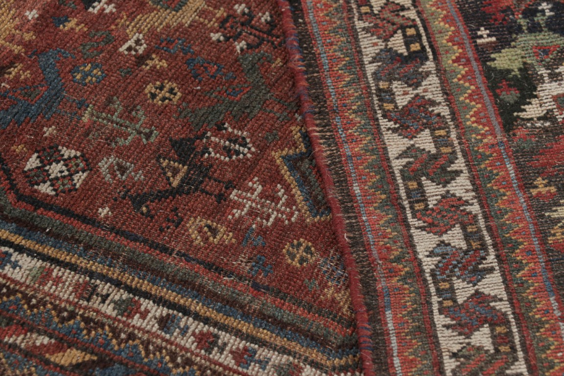 Antique Qashqai Geometric Rug