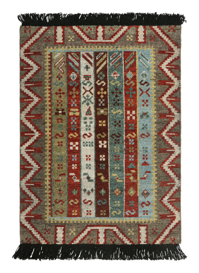 Rug & Kilim's Classic Rug in Polychromatic with Tribal Geometric Design