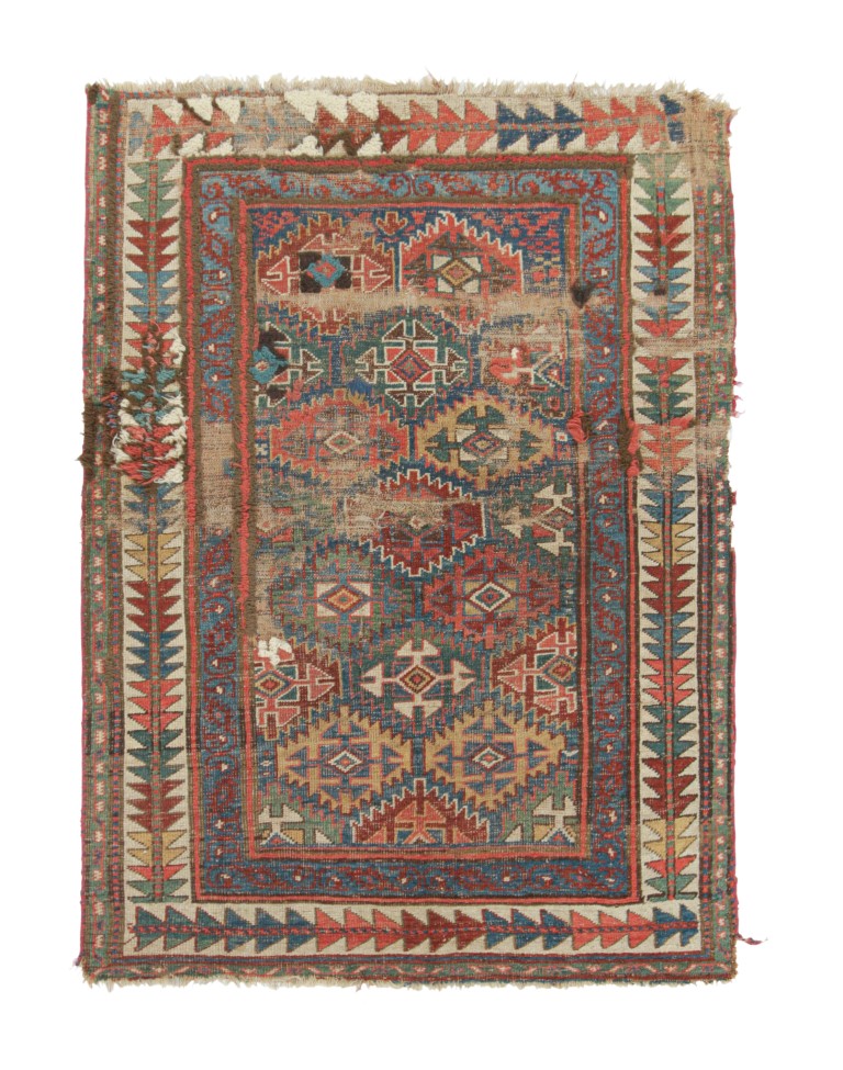 Antique Kazak Geometric Rug