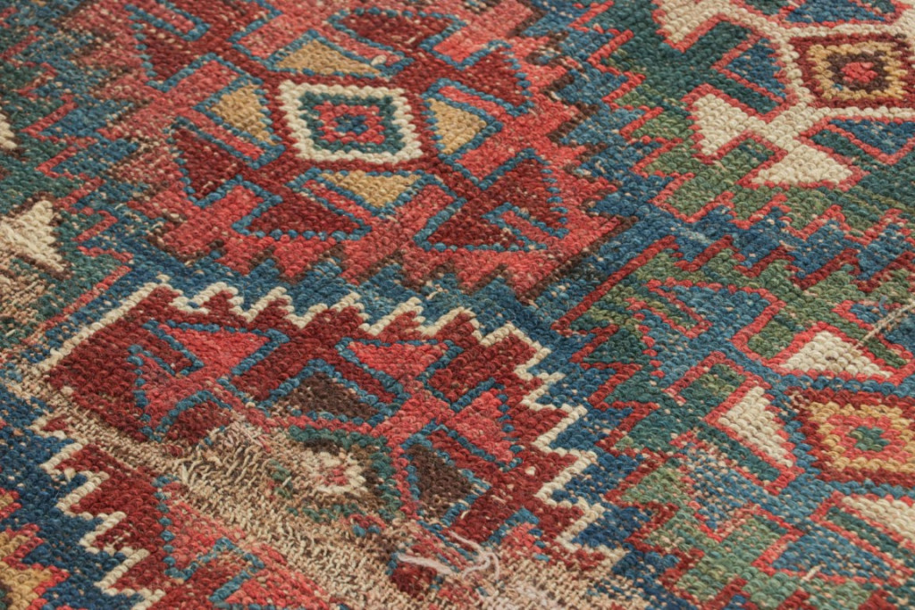Antique Kazak Geometric Rug