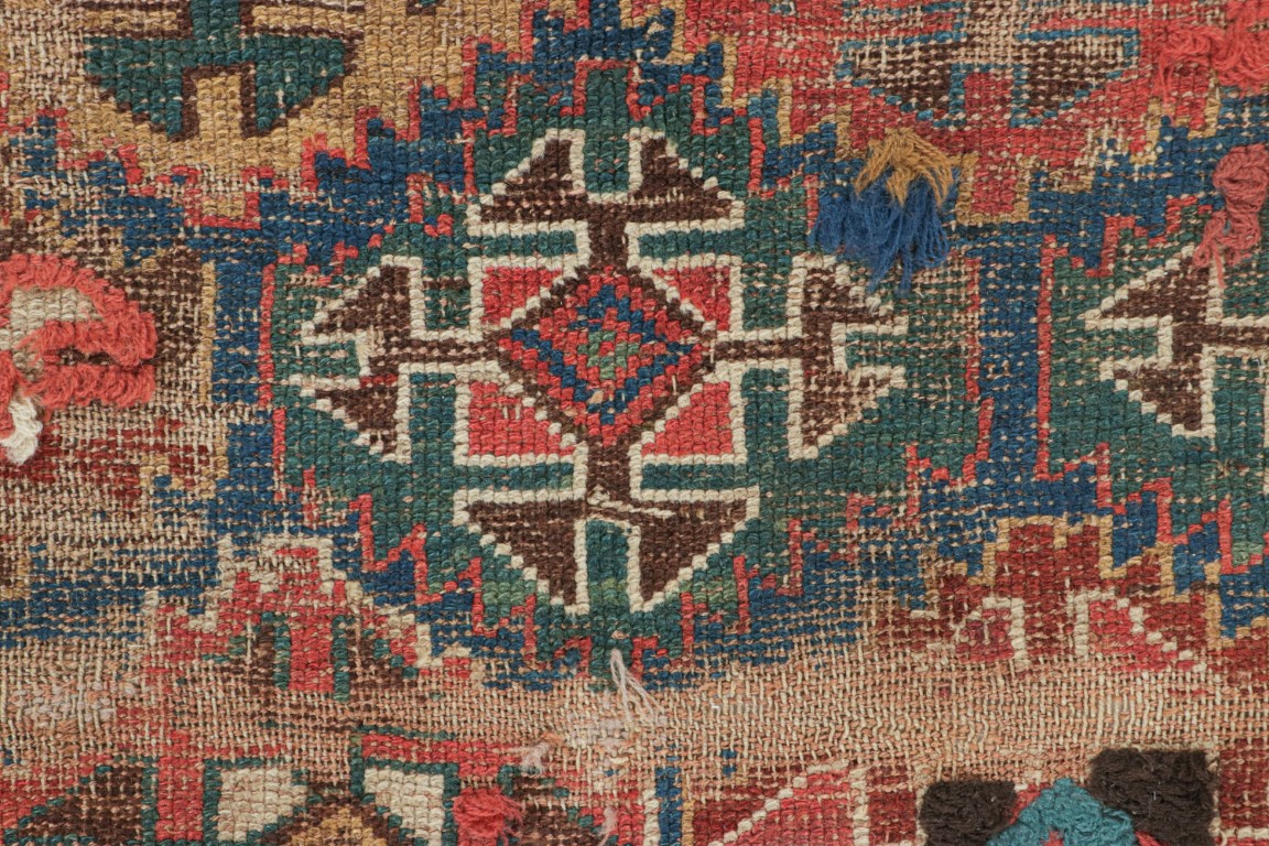 Antique Kazak Geometric Rug