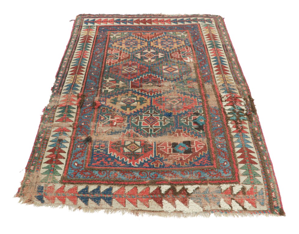 Antique Kazak Geometric Rug