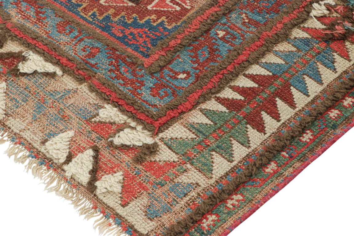Antique Kazak Geometric Rug