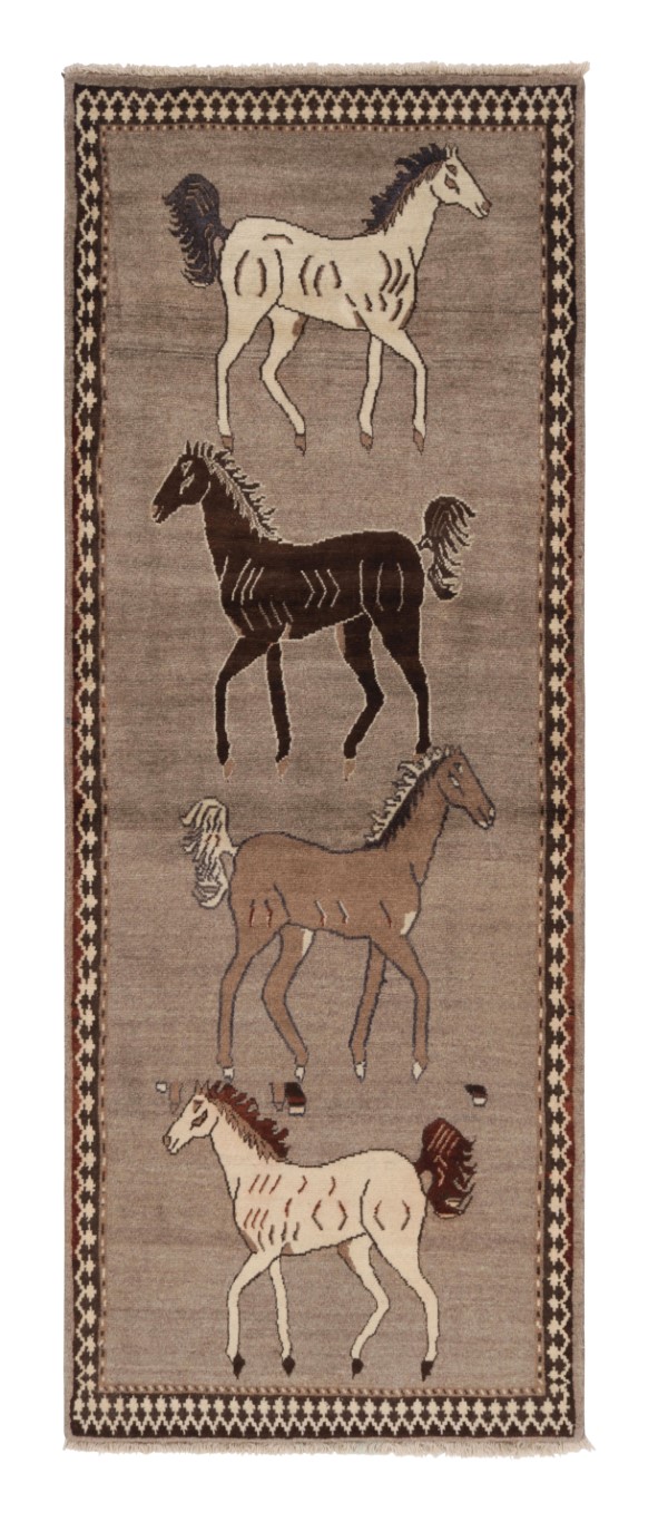 Vintage Gabbeh Pictorial Rug