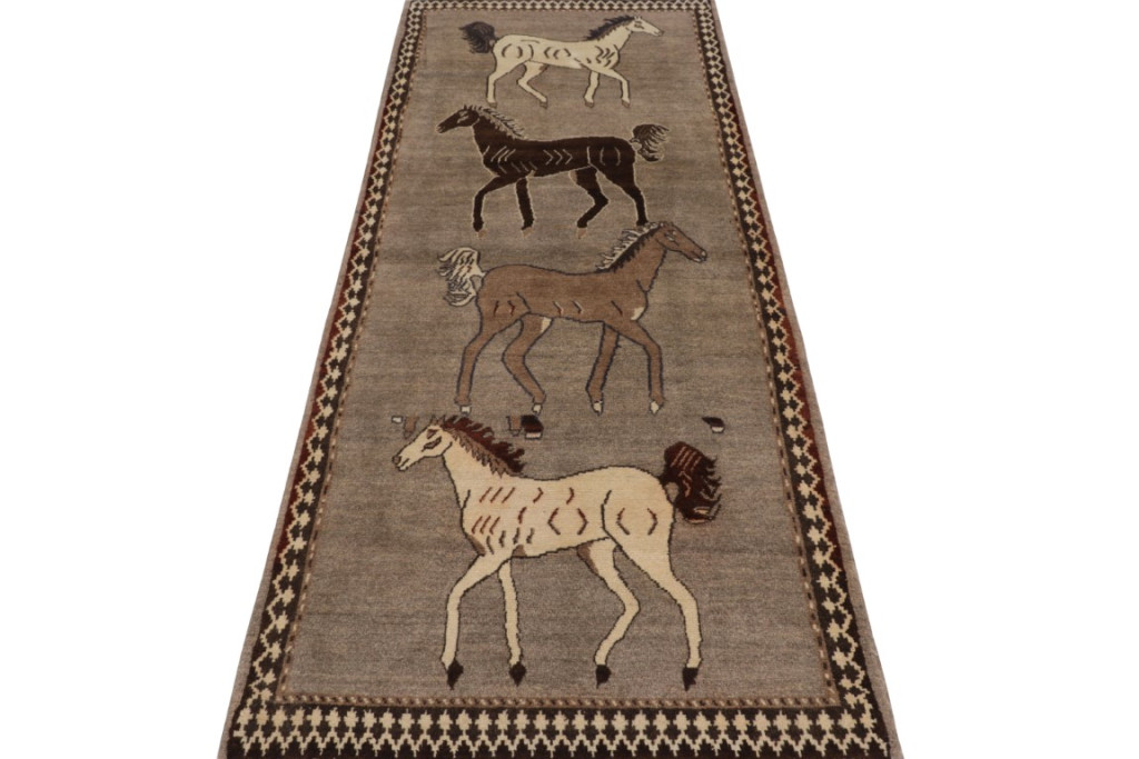 Vintage Gabbeh Pictorial Rug