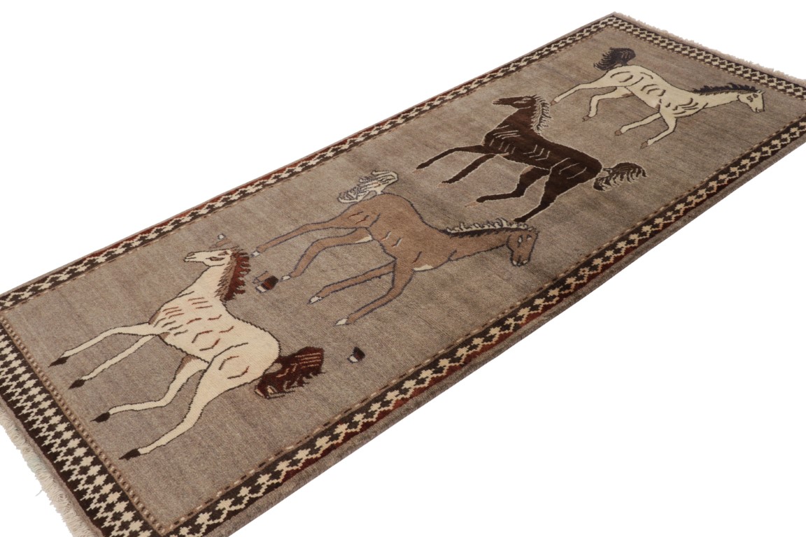 Vintage Gabbeh Pictorial Rug