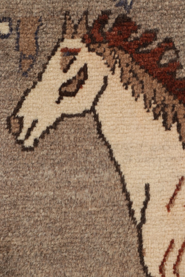 Vintage Gabbeh Pictorial Rug
