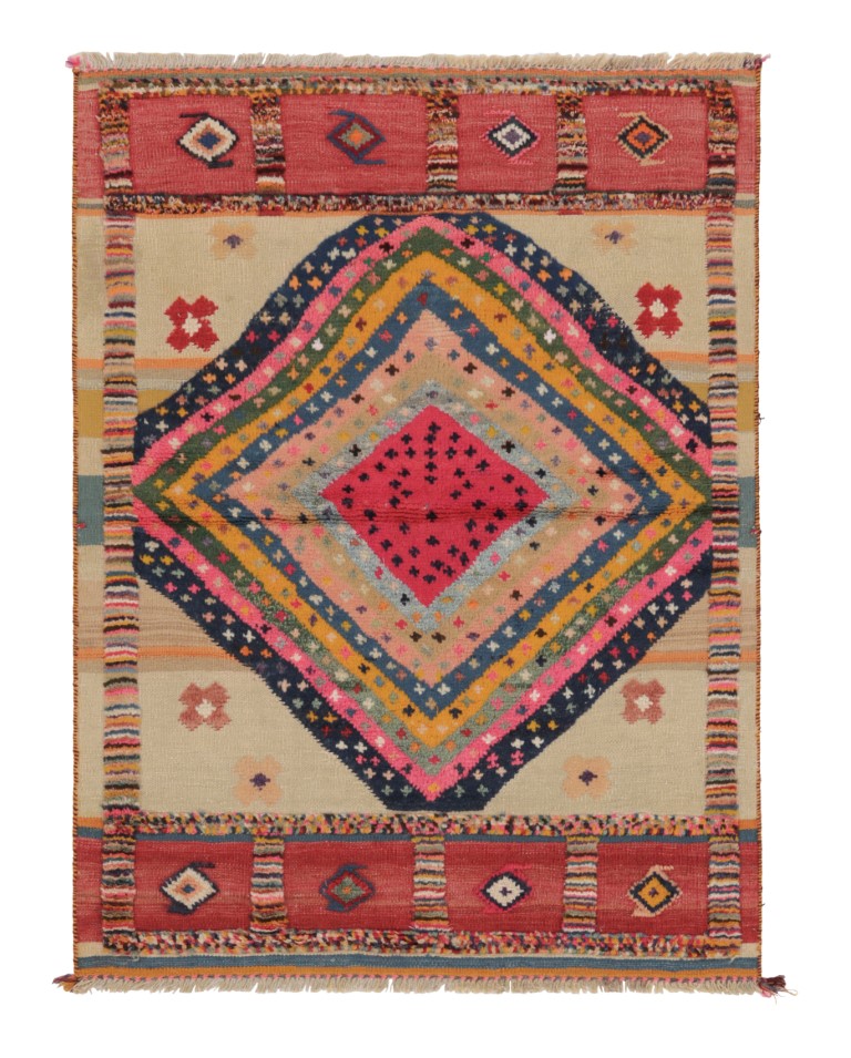 Vibrant Vintage Persian Gabbeh Rug, High-Low Pile