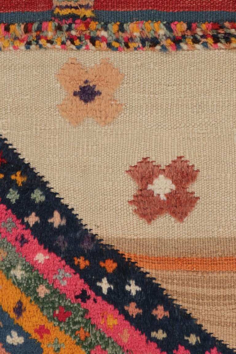 Vibrant Vintage Persian Gabbeh Rug, High-Low Pile