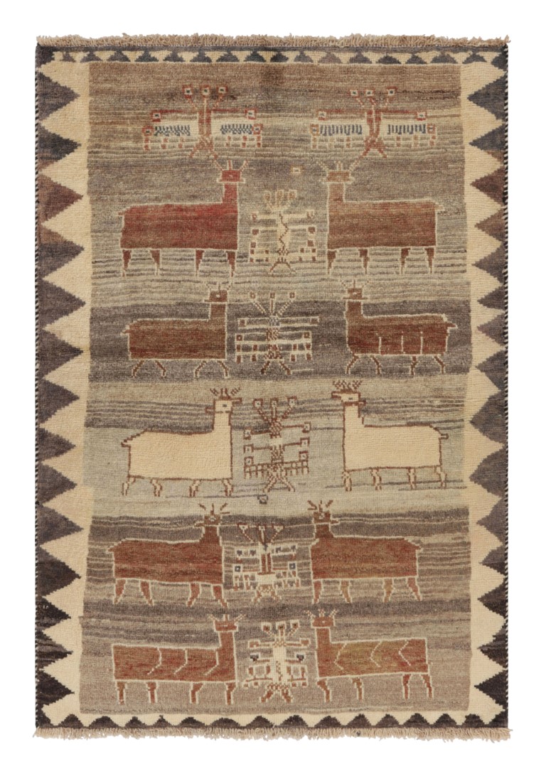 Vintage Gabbeh Geometric Rug