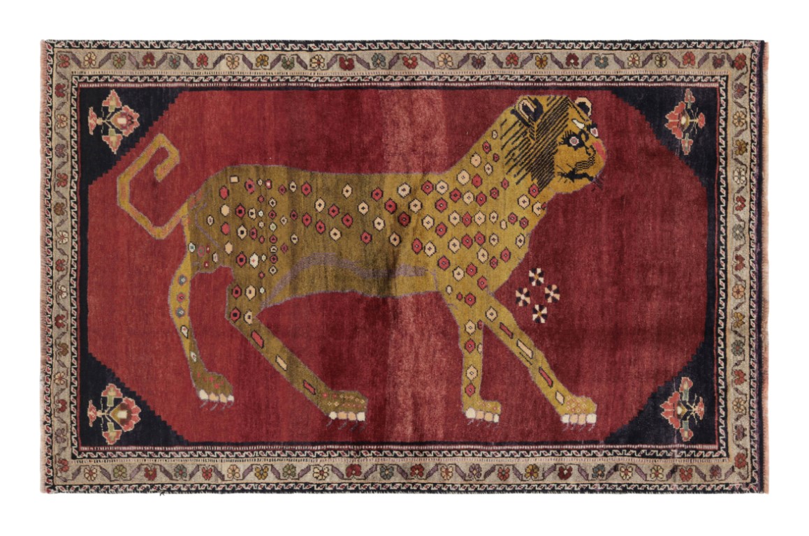 Vintage Gabbeh Pictorial Rug