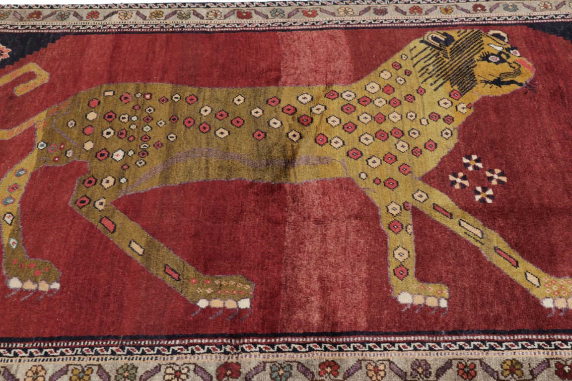 Vintage Gabbeh Pictorial Rug