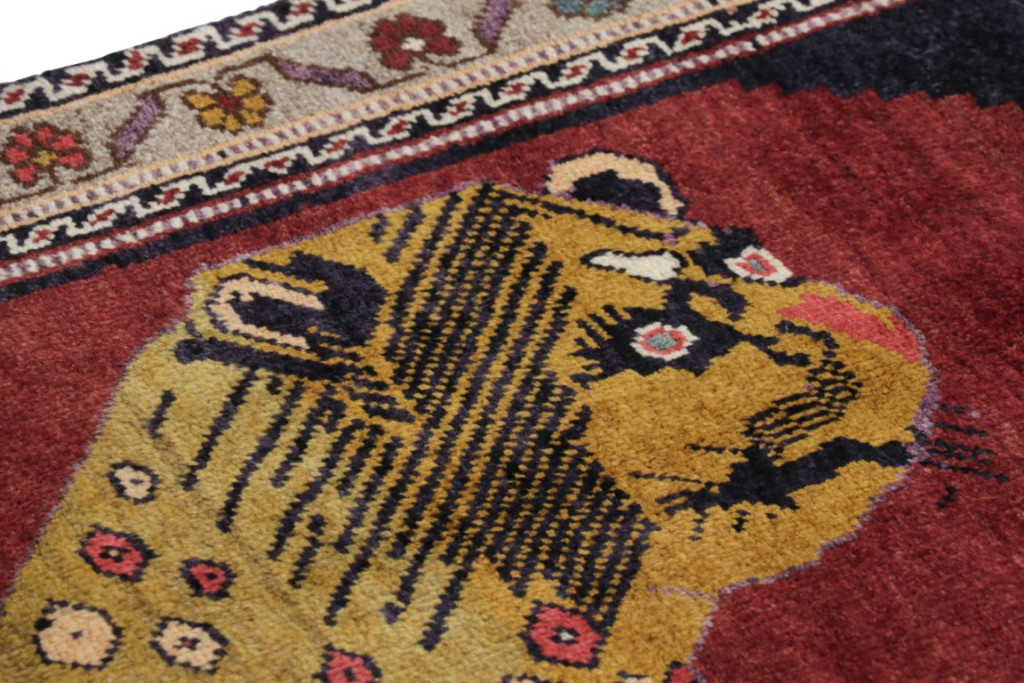Vintage Gabbeh Pictorial Rug