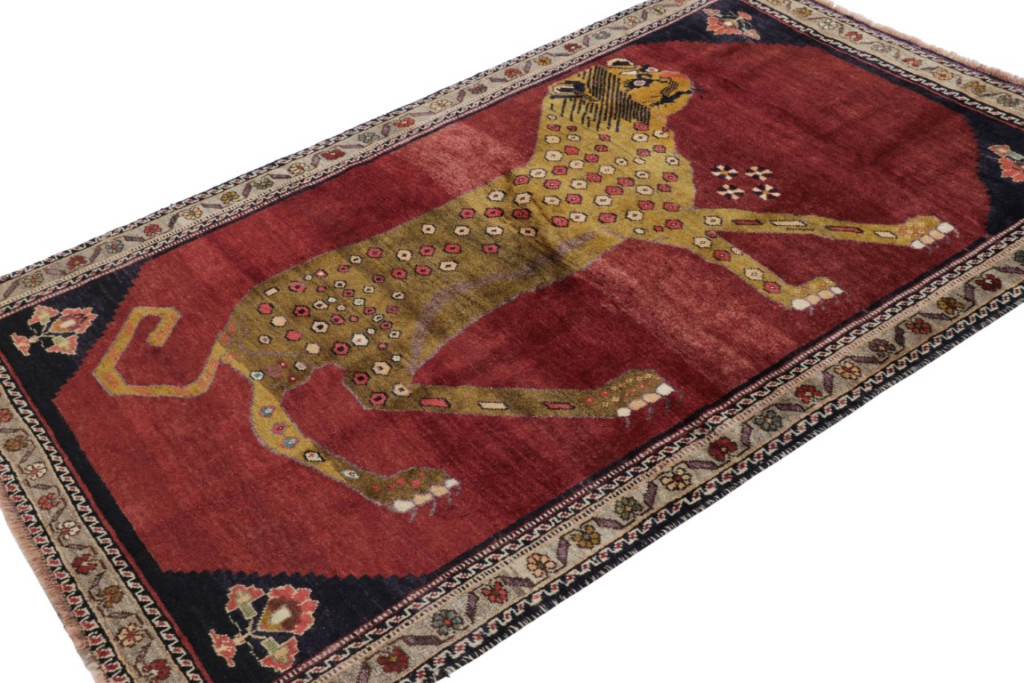 Vintage Gabbeh Pictorial Rug