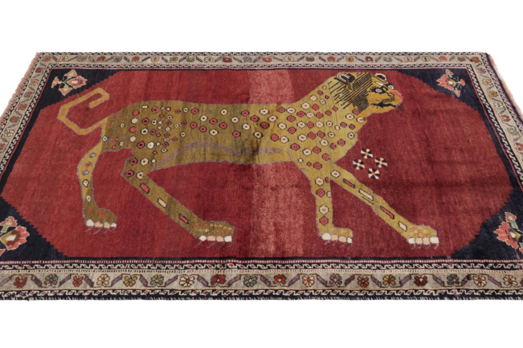 Vintage Gabbeh Pictorial Rug