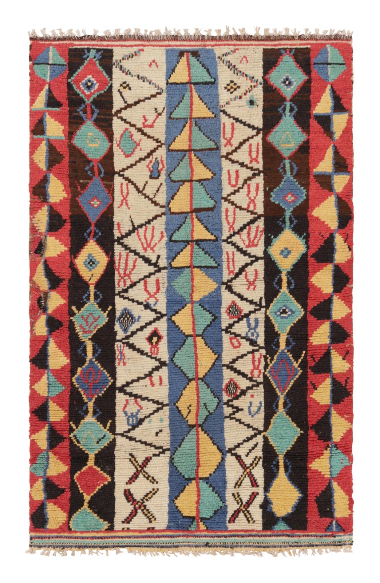 Vintage Moroccan Geometric Rug