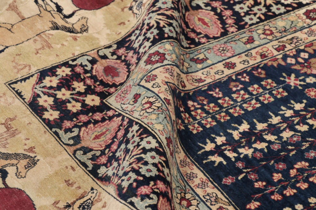 Oversized Antique Kerman Persian Floral Rug