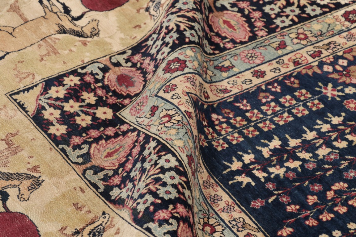 Oversized Antique Kerman Persian Floral Rug