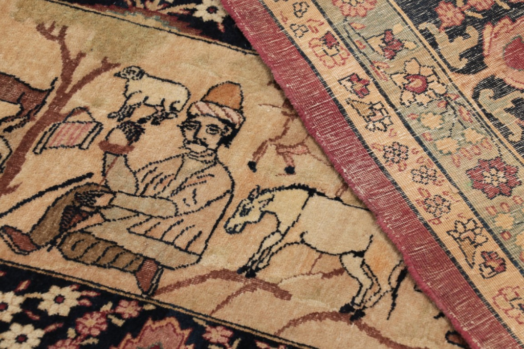 Oversized Antique Kerman Persian Floral Rug